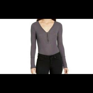 WILLIAM RAST Charcoal Barbell Accent BodySuit